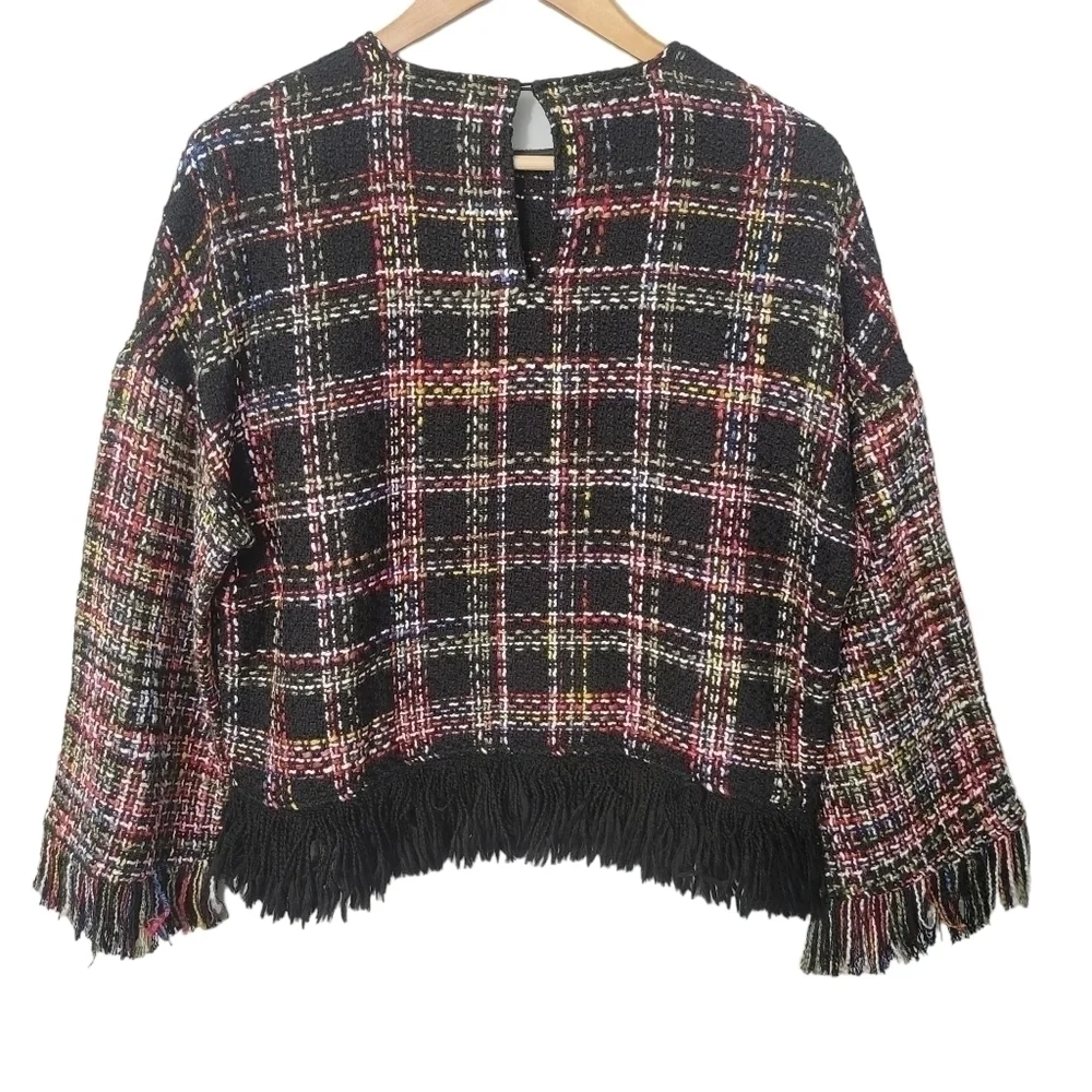 Zara Multicolor Tweed Oversized Sweater - Picture 3 of 13